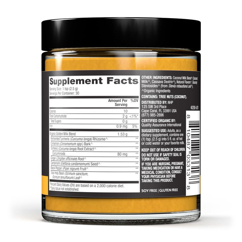 Dr. Mercola Solspring Organic Golden Milk Herbal Supplement, 2.64 Oz. (75 g), Vegan Spice Blend with Turmeric & Ginger, Non GMO, Gluten Free, Soy Free, USDA Organic - Image 2